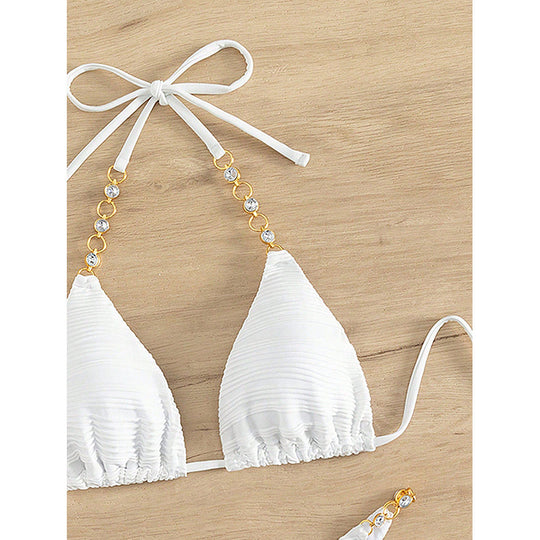 Damen Triangel-Bikini mit elegantem Schmuckdetail EB