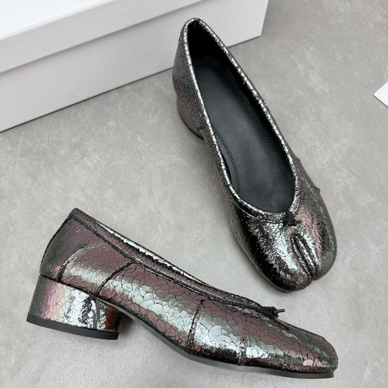 Damen Ballerinas mit schimmerndem Obermaterial und bequemer Passform EB