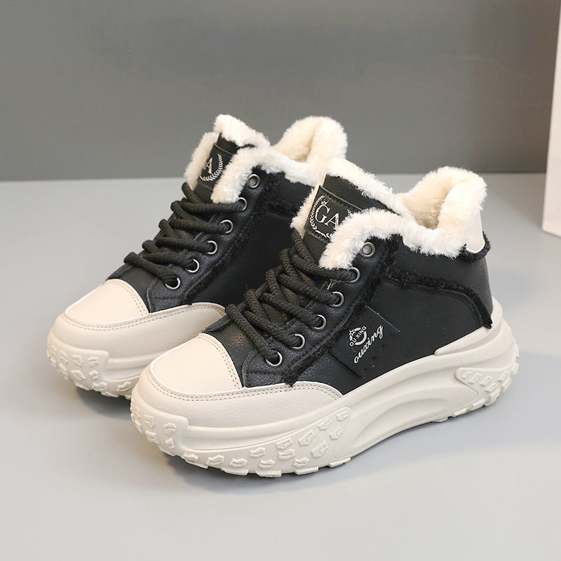 Damen High-Top Winter Sneakers mit flauschigem Innenfutter und rutschfester Sohle EB