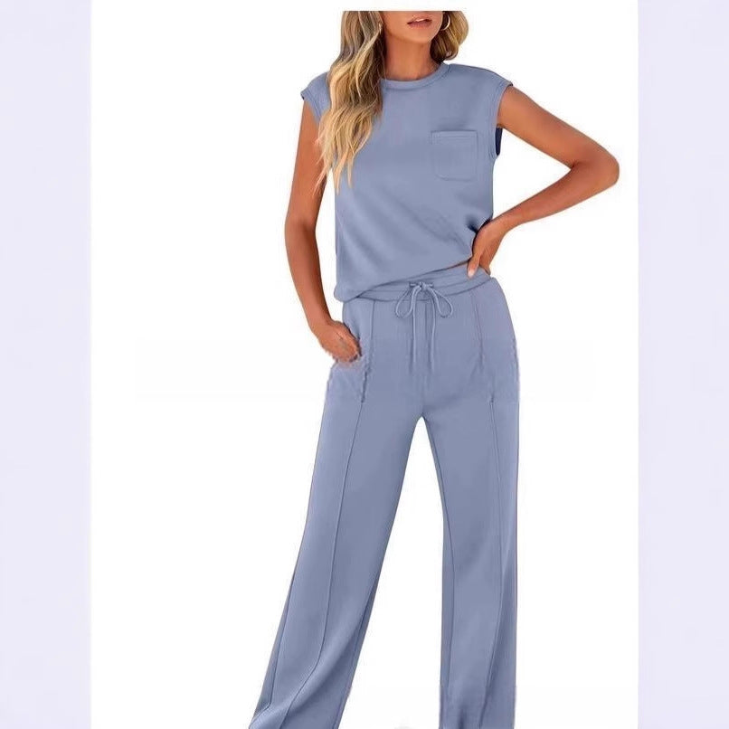 Damen Bequemes Freizeitanzug-Set mit weitem Schnitt und modischen Details EB