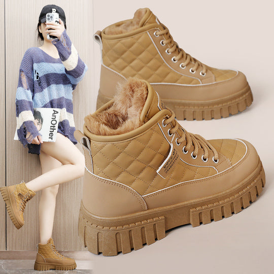 Damen Winterliche High-Top Boots mit kuscheligem Innenfutter und rutschfester Sohle EB