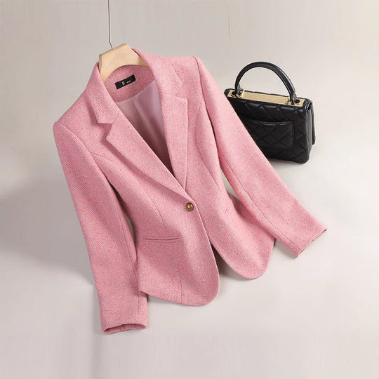 R&B | Blazer Taillierte Passform Luxuriöser Stoff Ein Knopf Knopfdetails