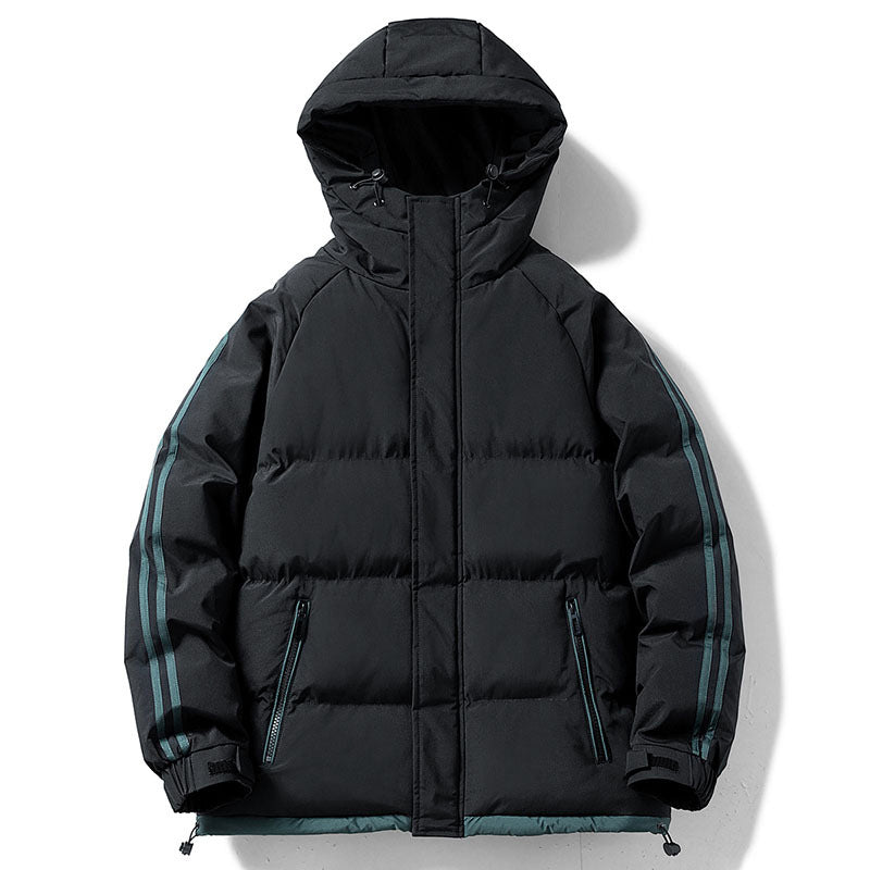Herren nan gesteppte Kapuzen-Winterjacke mit Thermofutter, seitlichen Kontraststreifen und winddichter Außenhülle EB
