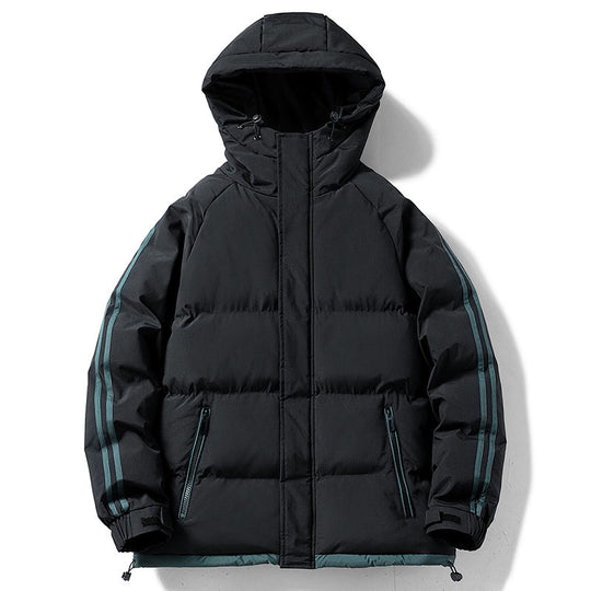 Herren nan gesteppte Kapuzen-Winterjacke mit Thermofutter, seitlichen Kontraststreifen und winddichter Außenhülle EB