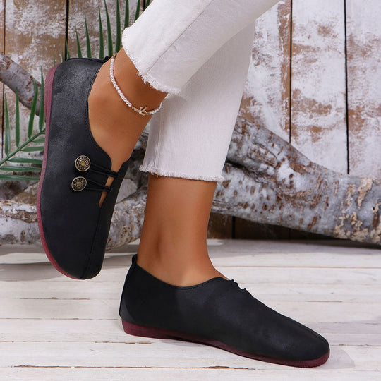 Damen Alltagsschuhe mit elegantem Knopfdetail und bequemem Innenfutter EB