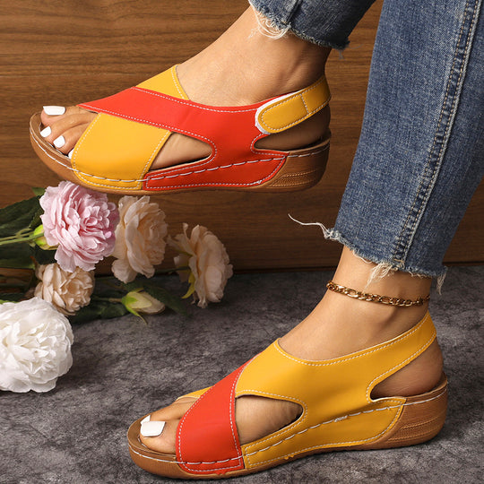 Damen Komfortable Wedge-Sandalen mit verstellbaren Riemen EB