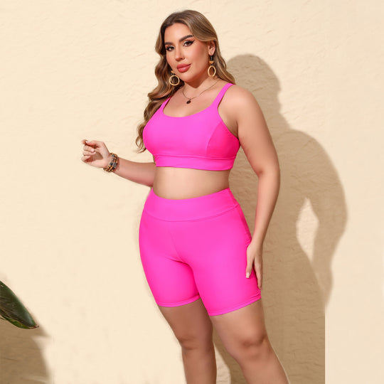 Damen Sportliches Crop-Top und Radlerhose EB