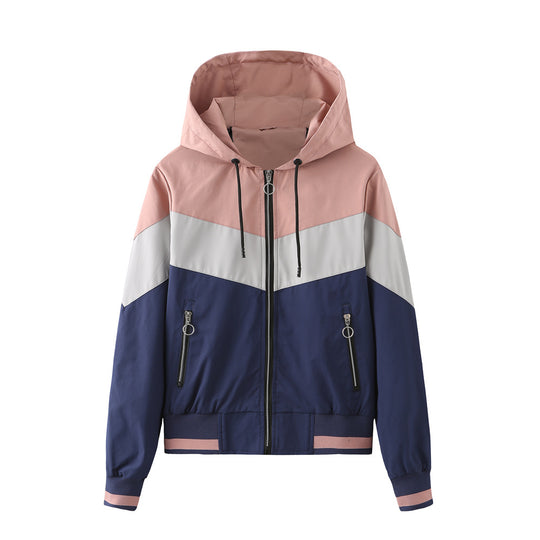 Damen vielseitige Sportjacke mit stylishem Farbblockdesign EB