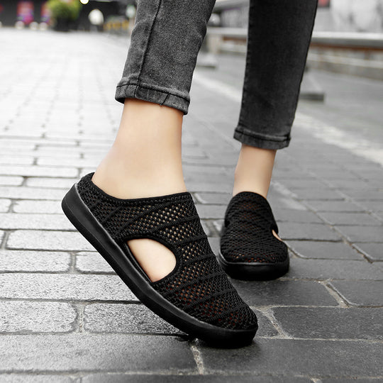 Damen Atmungsaktive Slip-On Clogs mit elastischem Netzdesign EB