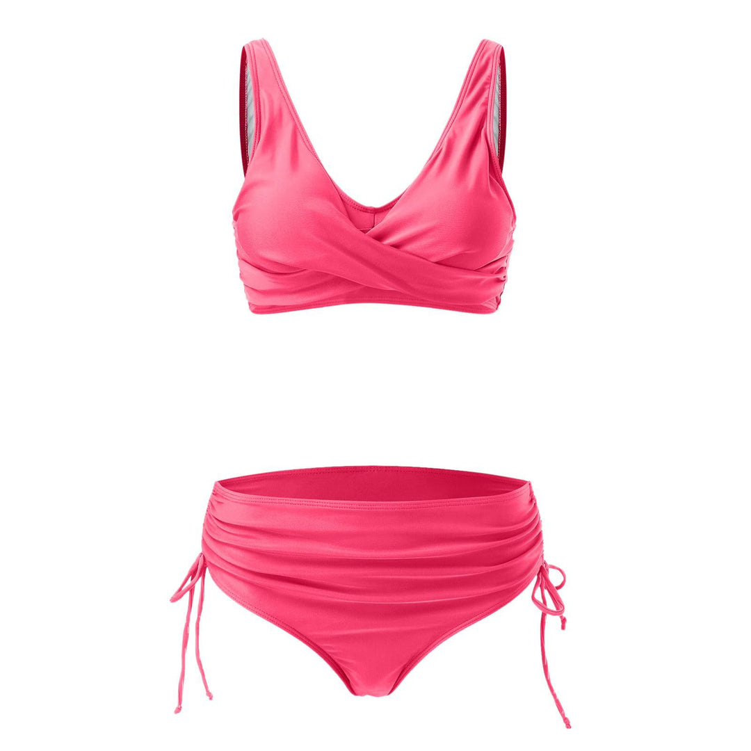 Damen Hochwertiges Wickel-Bikini-Set mit regulierbarem Höschen EB