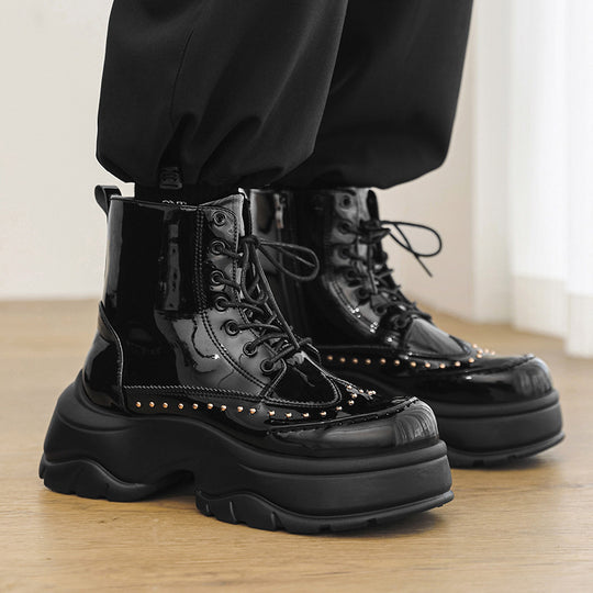 Damen Trendige Stiefeletten mit funkelnden Nieten und robuster Sohle EB