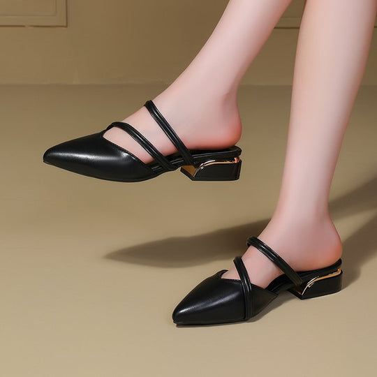 Damen elegante Slingback-Pumps mit geschwungenem Riemendesign EB