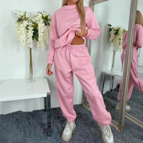 Damen lässiges Sweatshirt und bequeme Jogginghose Set EB
