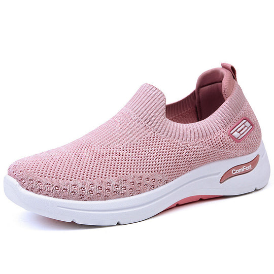 Damen nan nahtloser Strick-Slipper mit elastischem Einstieg und stoßdämpfender Komfortsohle EB