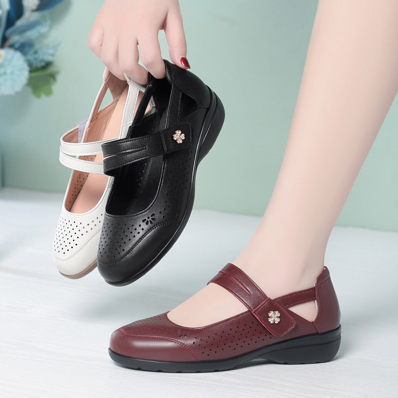 Damen Komfortable Ballerinas mit atmungsaktivem Design und praktischem Riemen EB