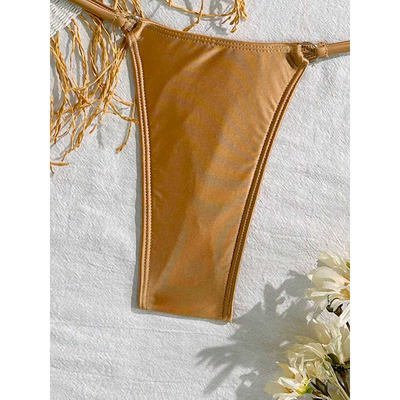 Damen Triangel-Bikini mit verspieltem Fransen-Design EB