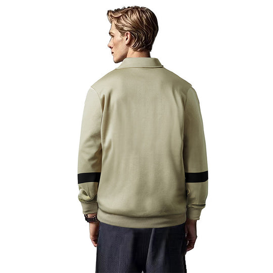 Herren sportlicher Langarm-Polo mit modernem Design und Kontrastärmel EB