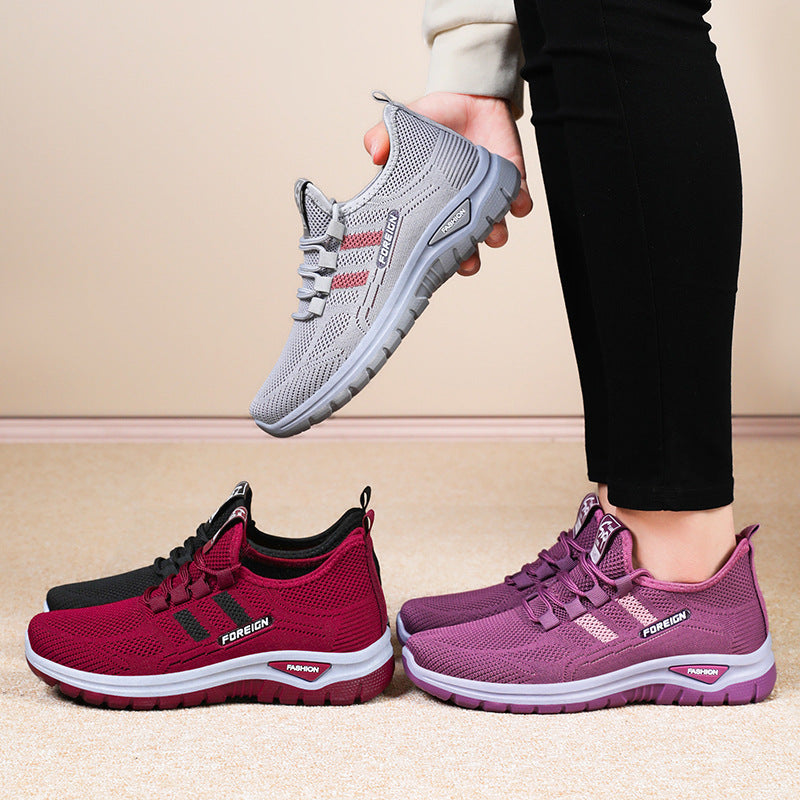 Damen Sportliche Mesh-Sneaker mit atmungsaktiver Struktur und dämpfender Sohle EB