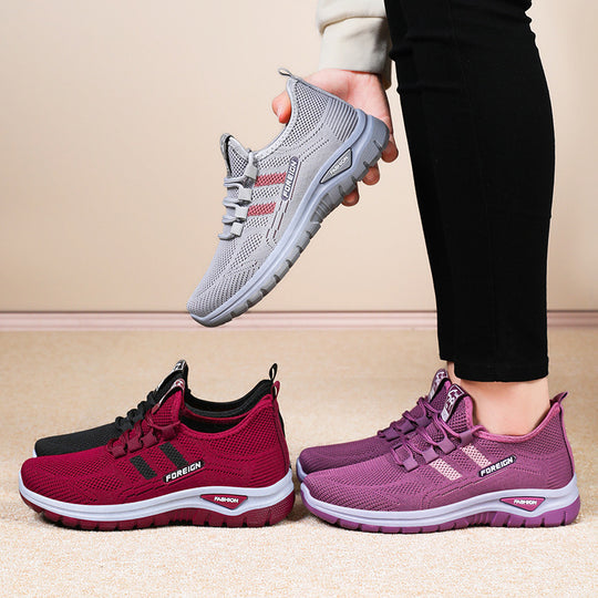 Damen Sportliche Mesh-Sneaker mit atmungsaktiver Struktur und dämpfender Sohle EB