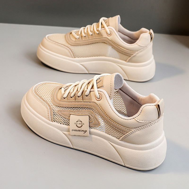 Damen Trendige Sneaker mit atmungsaktivem Mesh-Obermaterial und komfortablem Plateau EB