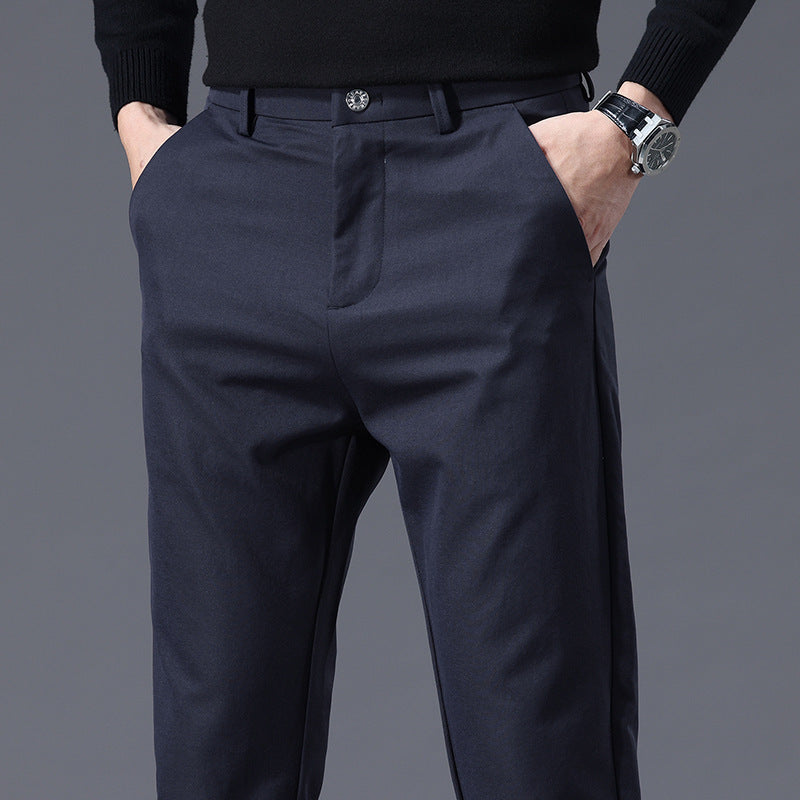 Herren entspannte Slim-Fit Hose mit praktischen Eingrifftaschen EB