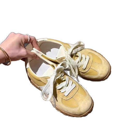 Damen Sportliche Sneakers aus hochwertigem Wildleder mit robustem Sohlenprofil EB