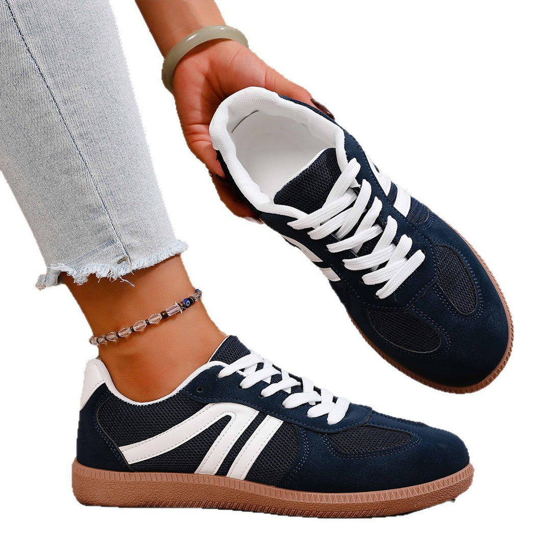 Damen Sportliche Sneakers aus hochwertigem Wildleder mit atmungsaktiver Sohle EB