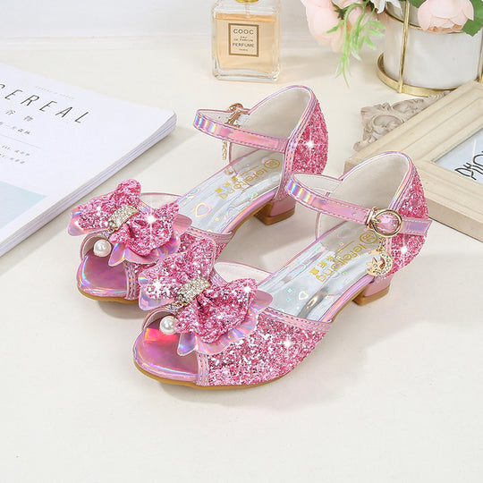 Mädchen Glitzernde Ballerinas mit Schleifenakzent EB