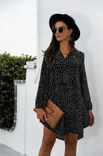 Damen Polka-Dots Kleid EB