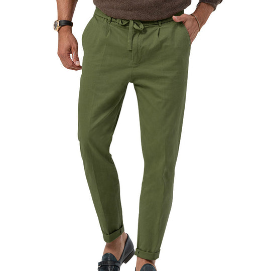 Herren Bequeme Chino-Hose mit elastischem Bund und stylischem Kordelzug EB