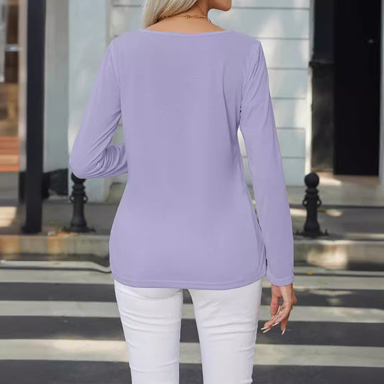 Damen Langarmshirt mit raffinierten Knopfdetails EB