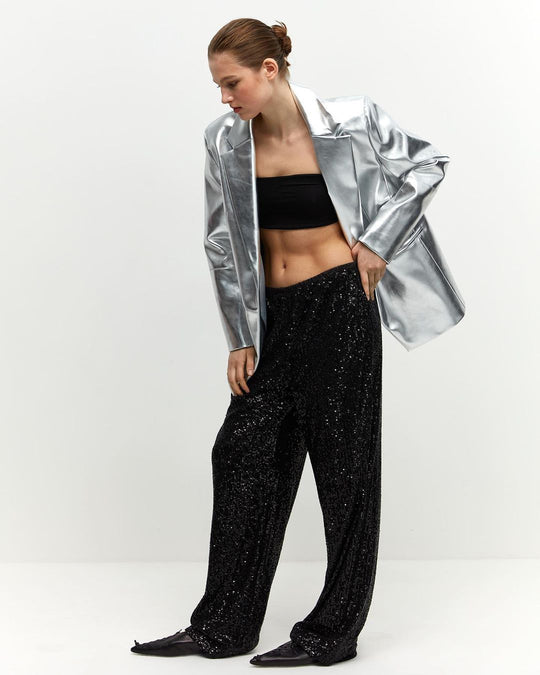 Damen Glitzernde Palazzo-Hose EB