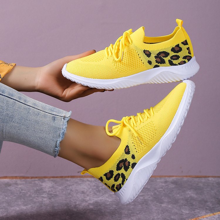 Damen Atmungsaktive Sneakers im modernen Leopardenmuster EB