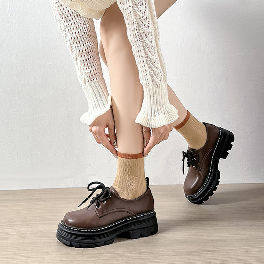 Damen Schnürschuhe mit robustem Plateau und stylishem Design EB