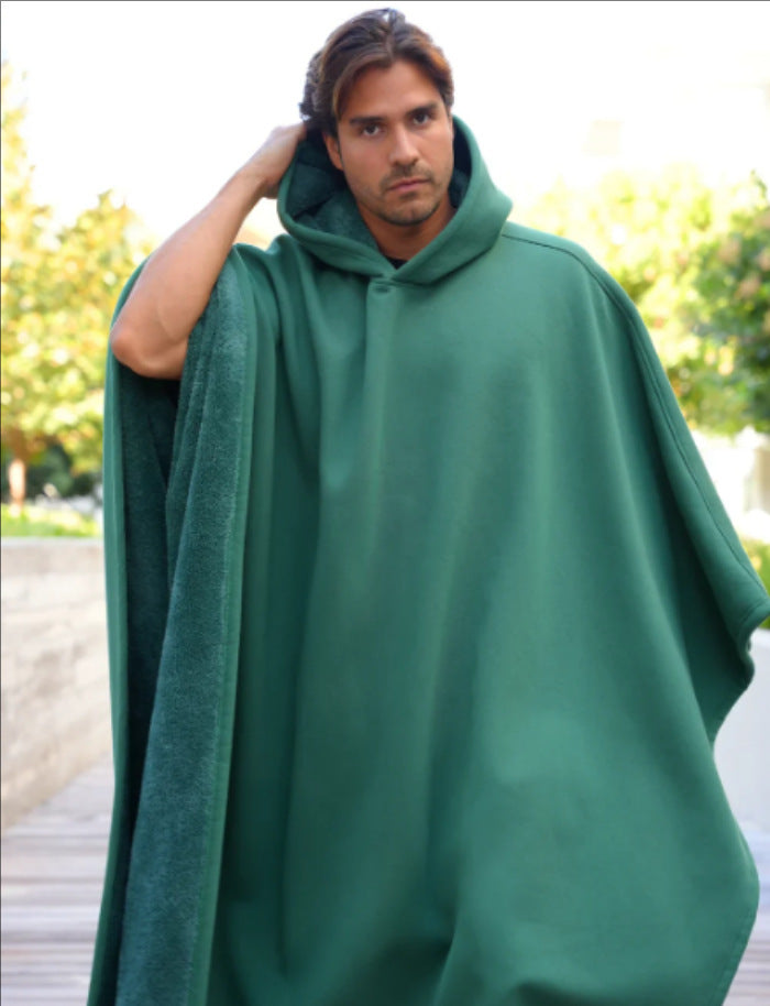 Unisex nan Kapuzen-Poncho Kuscheldecke mit weichem Futter und großzügigem Oversize-Schnitt EB