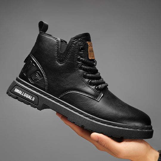 Damen hochwertige Leder Stiefeletten im lässigen Design EB