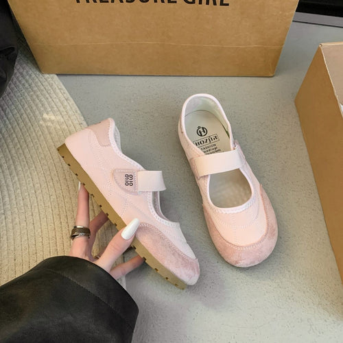 Damen Komfortable Ballerinas mit verstellbarem Riemen EB