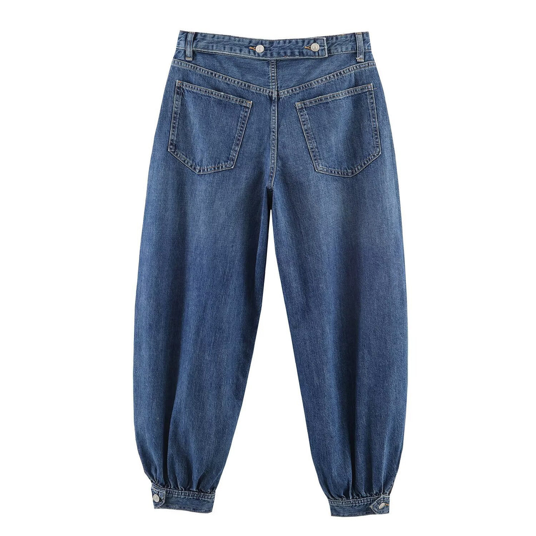 Damen Tapered Jeans mit elastischem Bündchen und bequemer Passform EB