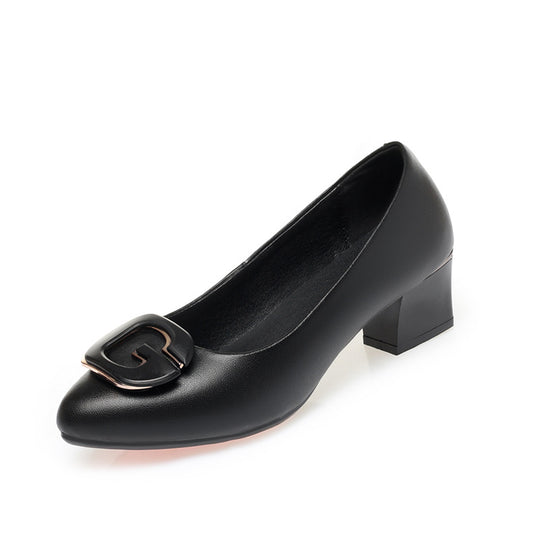 Damen Elegante Pumps mit modischem Schmuckdetail und komfortablem Blockabsatz EB