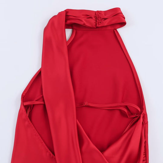Damen Lange Abendrobe mit elegantem Kragen und Spitzenakzenten EB