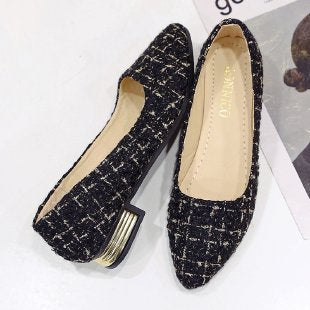 Damen Ballerinas mit schicker Struktur und modernem Absatz EB