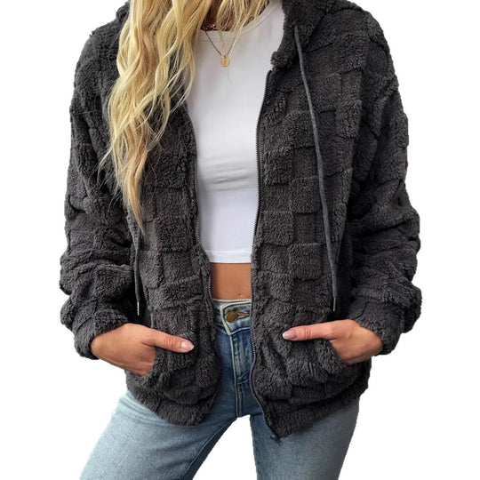 Damen Kuschelige Fleecejacke mit Kapuze EB