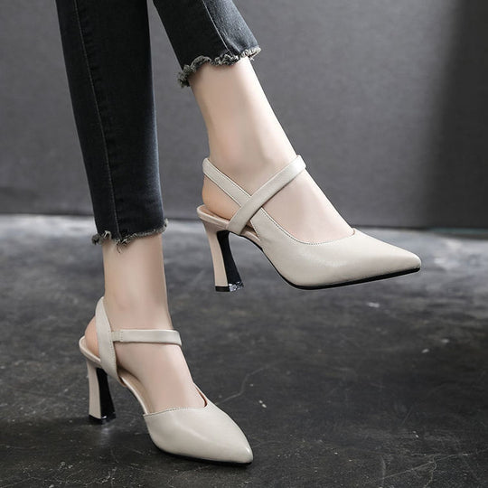 Damen Slingback Pumps mit modischem Absatz und eleganter Schnallenverzierung EB