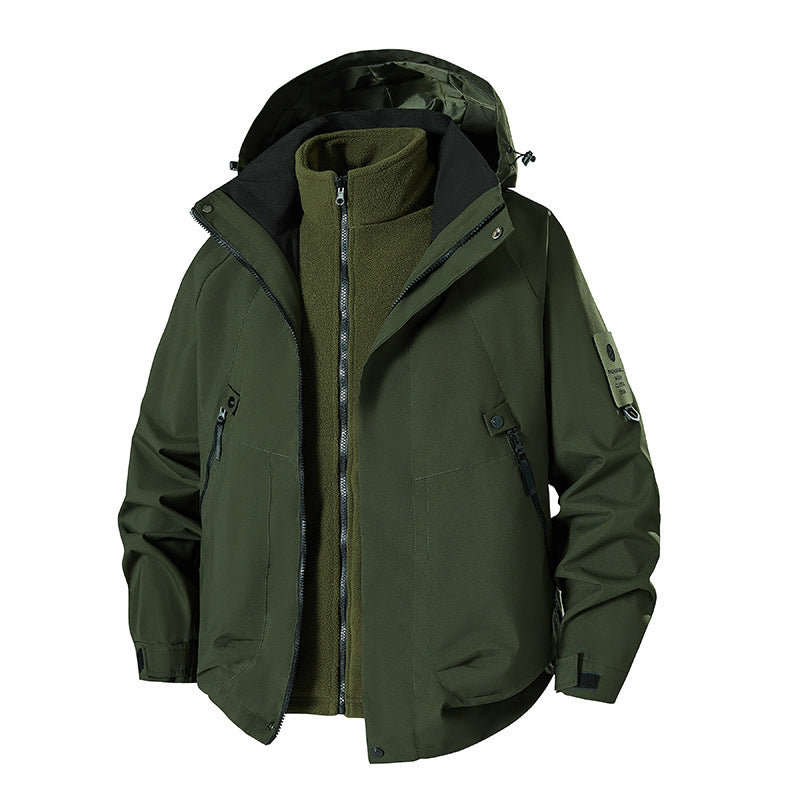 Herren wetterfeste Hardshell-Jacke mit herausnehmbarer Thermofleece-Weste EB