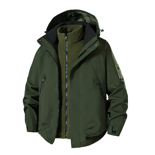 Herren wetterfeste Hardshell-Jacke mit herausnehmbarer Thermofleece-Weste EB