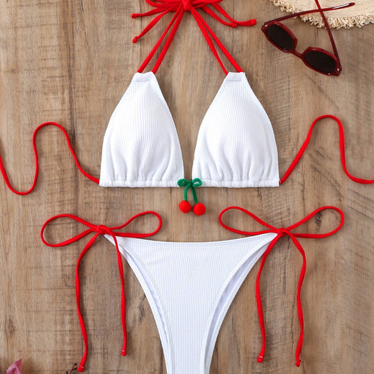 Damen Triangel-Bikini mit verspieltem Dekorelement EB