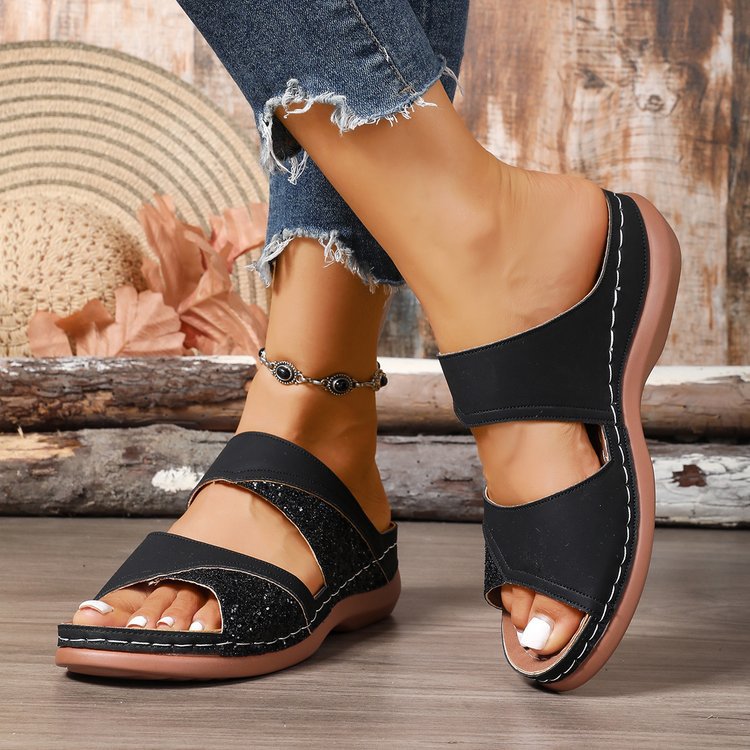 Damen Komfortable Clogs mit modischen Querriemen und ergonomischem Fußbett EB