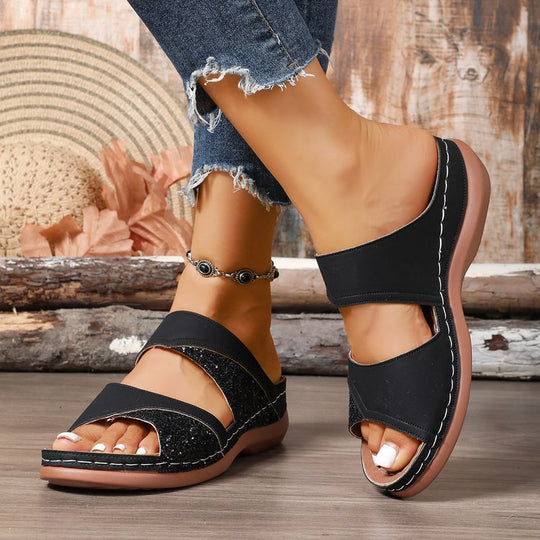 Damen Komfortable Clogs mit modischen Querriemen und ergonomischem Fußbett EB