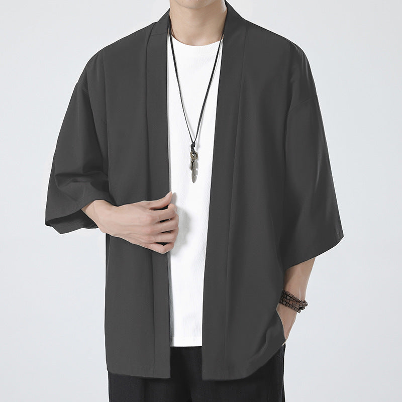 Herren nan kimonoartige Kurzarmjacke im Oversize-Schnitt EB