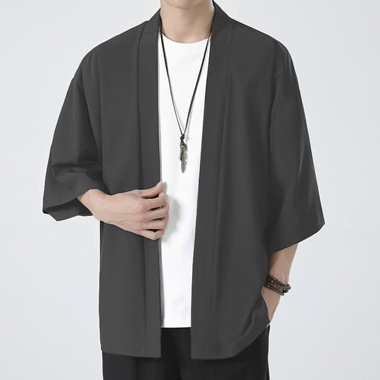 Herren nan kimonoartige Kurzarmjacke im Oversize-Schnitt EB